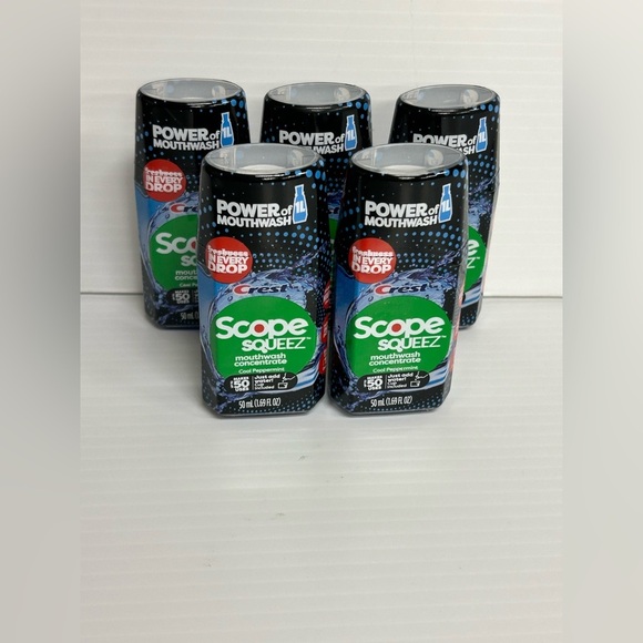 Lot Of 5 Crest Scope Squeez Mouthwash Concentrate Cool Peppermint 1.69 Fl Oz - Picture 1 of 3
